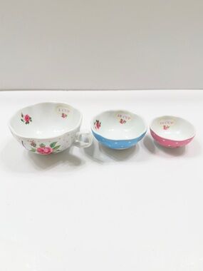 Royal Albert New Country Roses Porcelain Baking Bliss Measuring Cups Set Of 3
